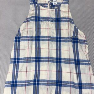 S Old navy plaid pink blue linen tunic tank small
